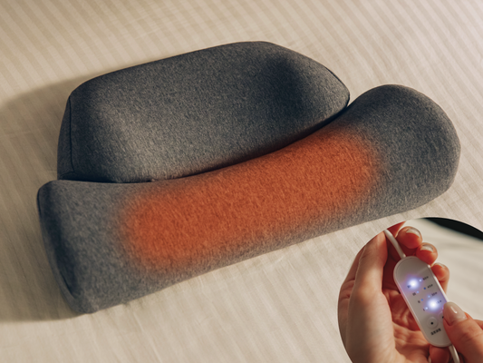 首と肩がホッとする枕ベーシックの温め機能利用イメージ